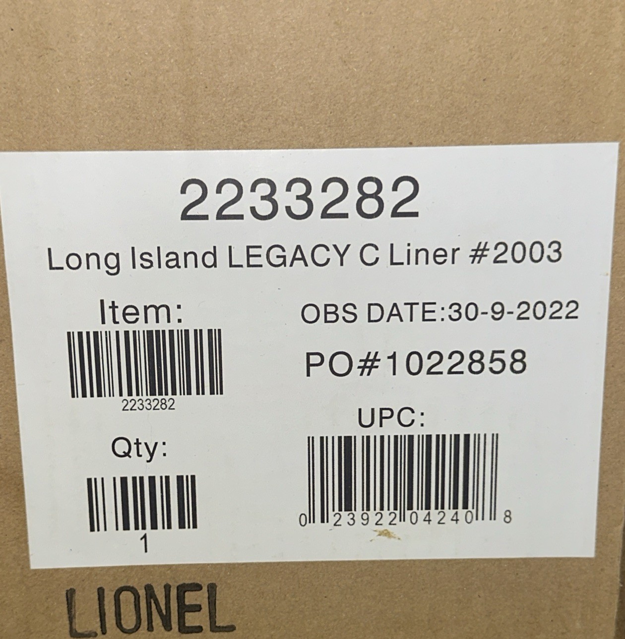 Lionel LEGACY 2233282 Long Island C-Liner Diesel Locomotive #2003 O-Scale NEW