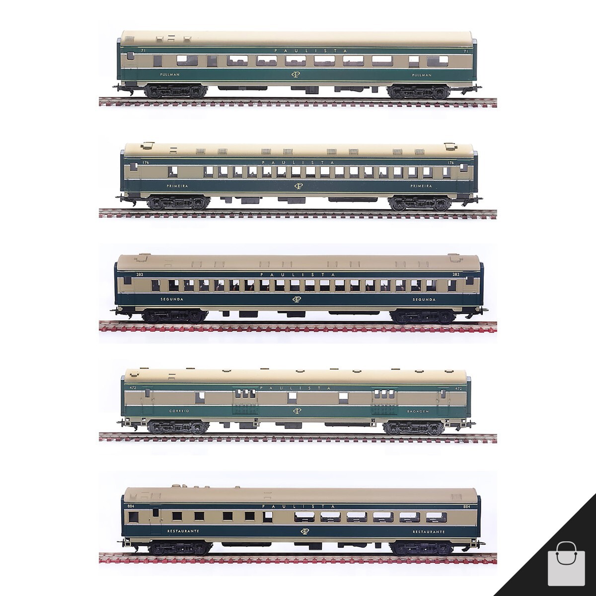 Frateschi 5 Pullman Passenger Cars 2440 Set CPEF Coaches Train Wagons Kit 1:87