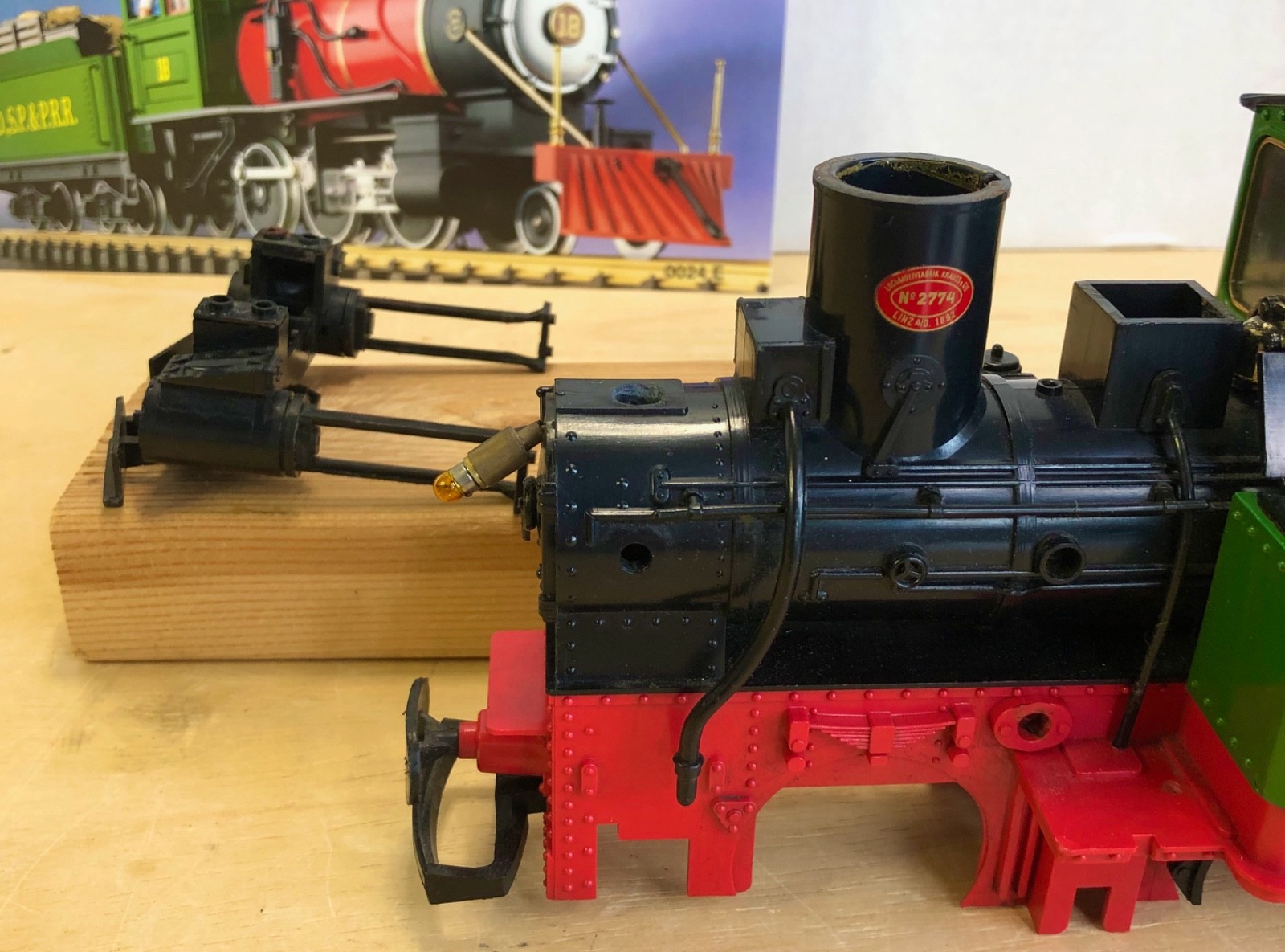 LGB G Gauge 0-4-0 Steam Locomotive Cab, Chassis, Boiler Tank w/Weight, Engineer