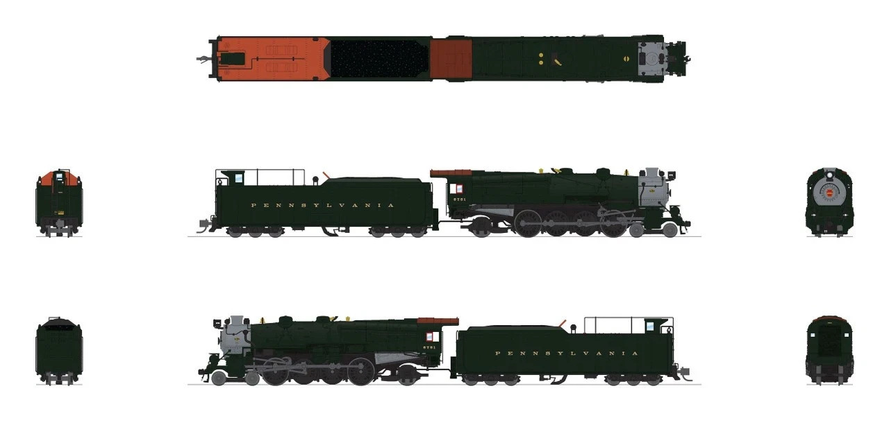 Broadway Limited #8493 N Scale Pennsylvania Railroad Steam 4-8-2 RN 6712~NEW