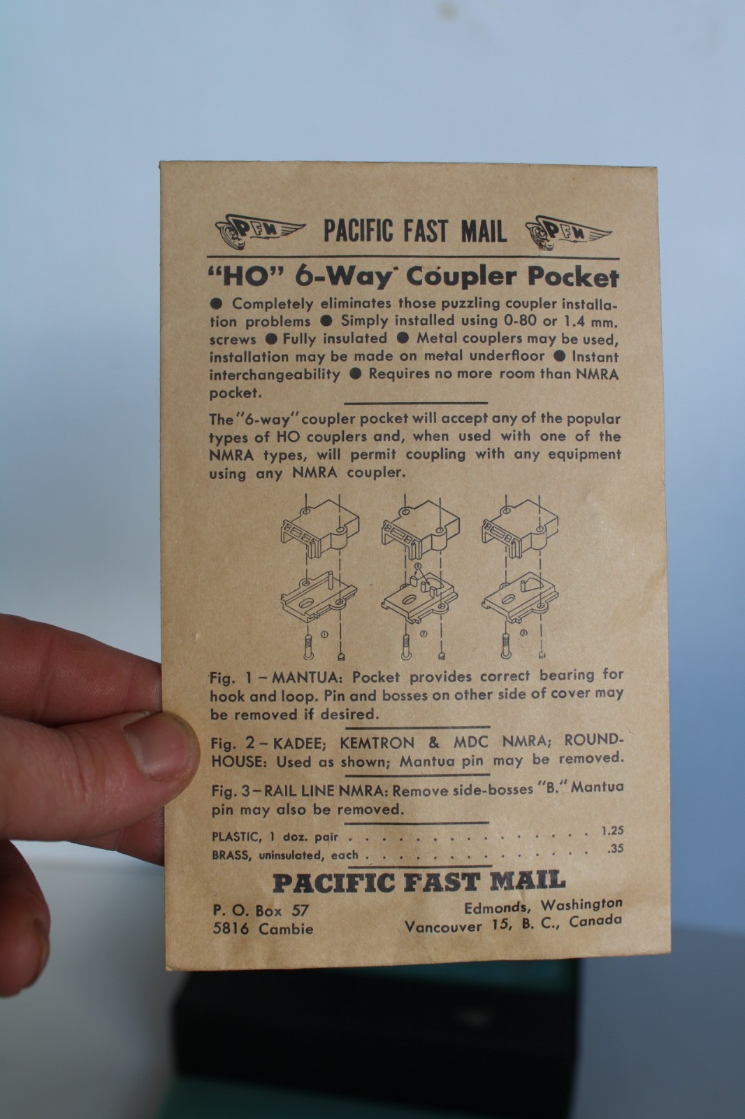 Pacific Fast Mail United Brass Geared Locomotive 2-Truck Shay Class “B” w/ box