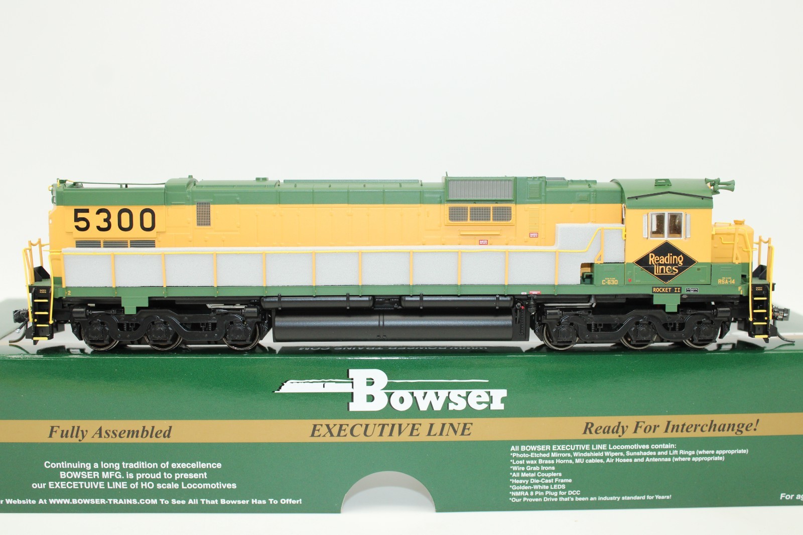 Bowser HO Scale Reading Rocket Alco C630 Diesel Locomotive #5300 DCC Ready LED