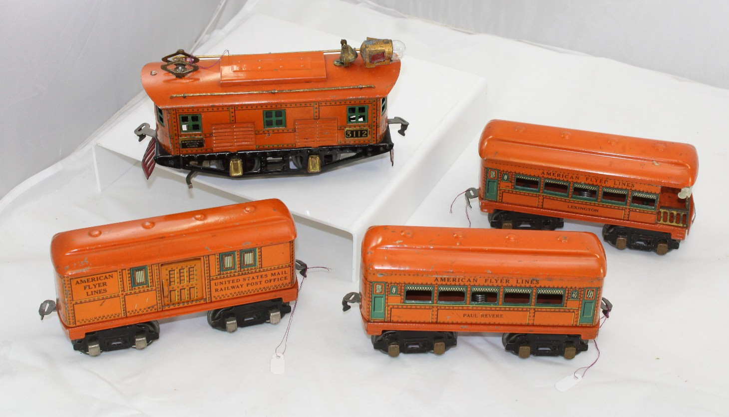 O Gauge – Pre-War American Flyer – Paul Revere Boxcab Set – Orange