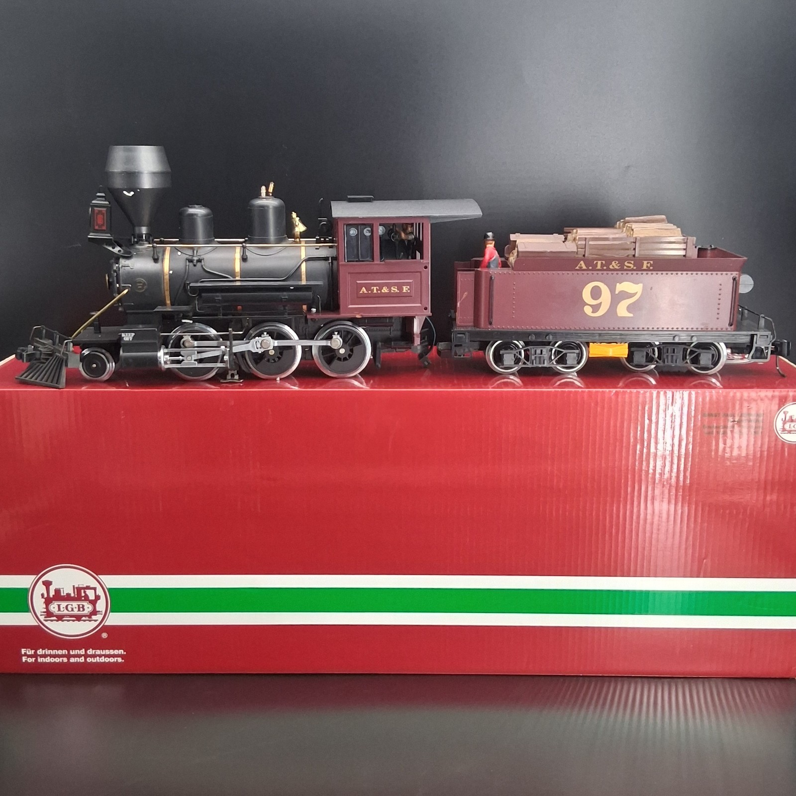 LGB 29192 G Gauge Mogul Steam Loco AT&SF #97 Sound & Smoke Original Box READ