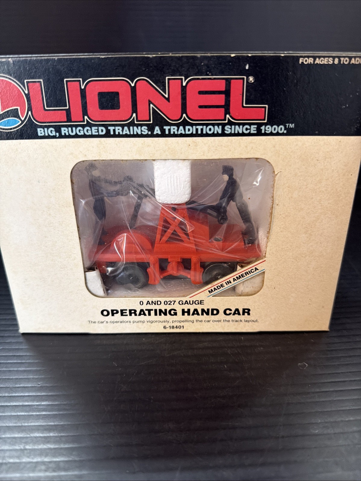 Lionel 6-18401 Railroad Workers Orange Hand Car O O-27 Gauge Train Motor NOS