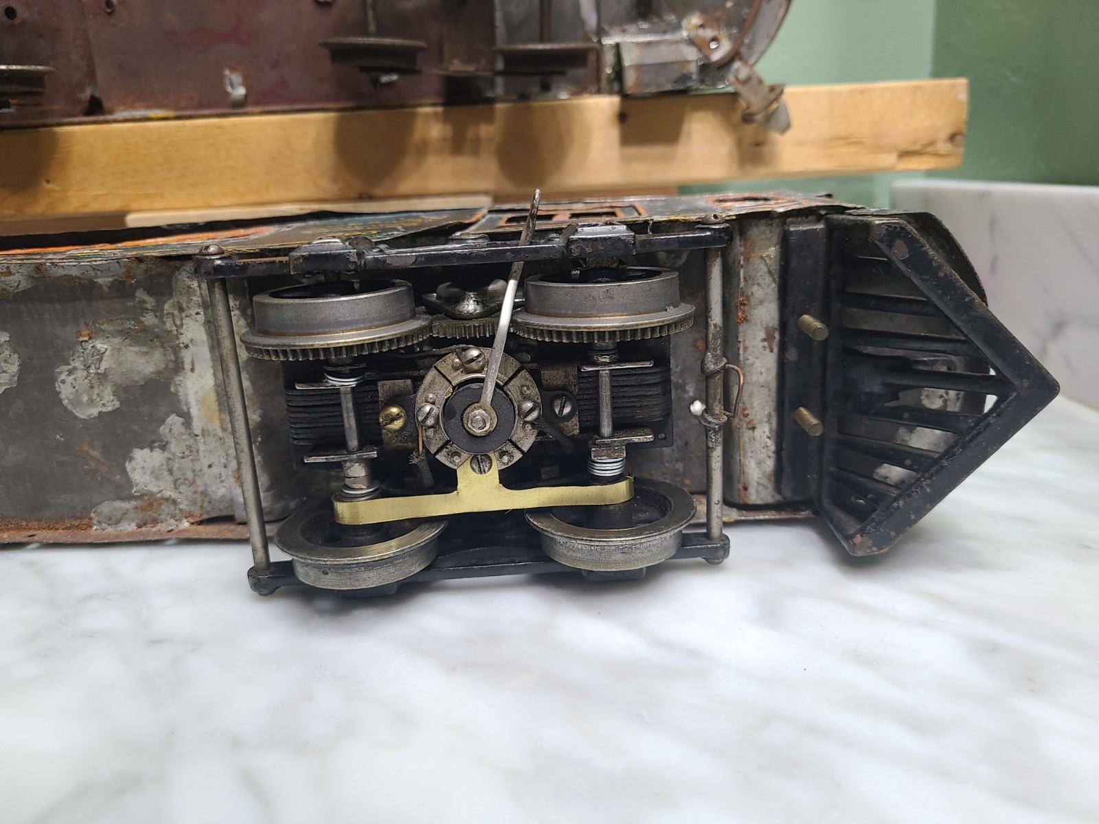 Voltamp Interurban toy train 2″ gauge trolley & trailer car look old prewar toys