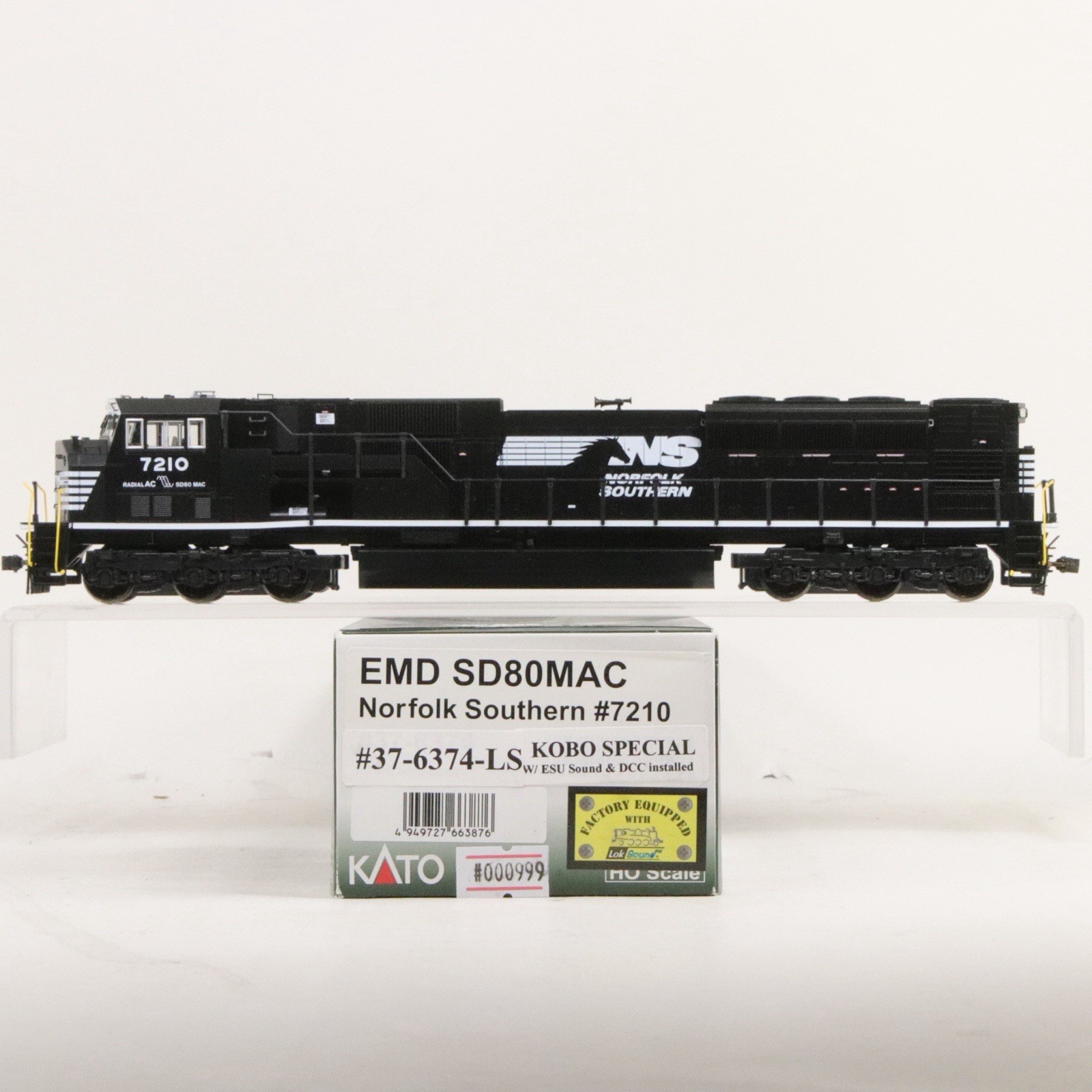 Kato HO Norfolk Southern NS #7210 SD80MAC DCC & Sound Equipped