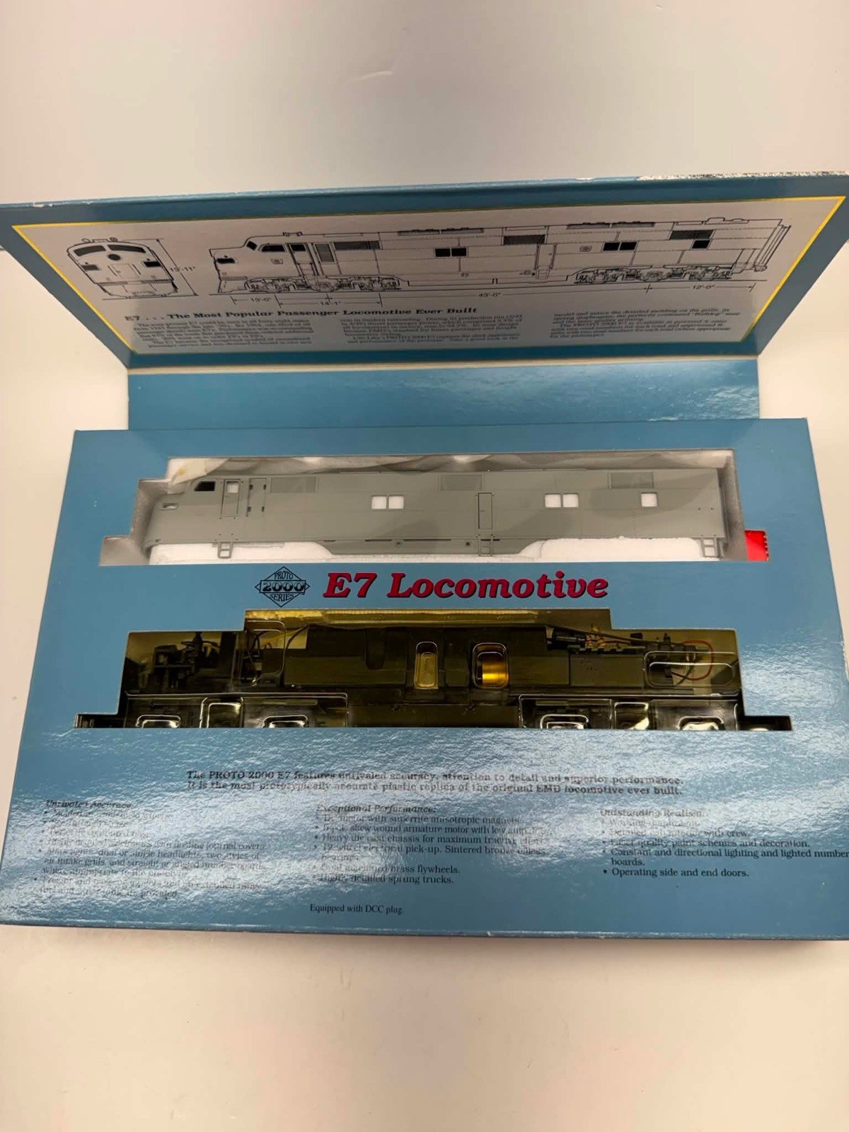 Proto 2000 HO Scale Undecorated A-Unit EMD E7 Diesel Locomotive #21072 DCC Ready