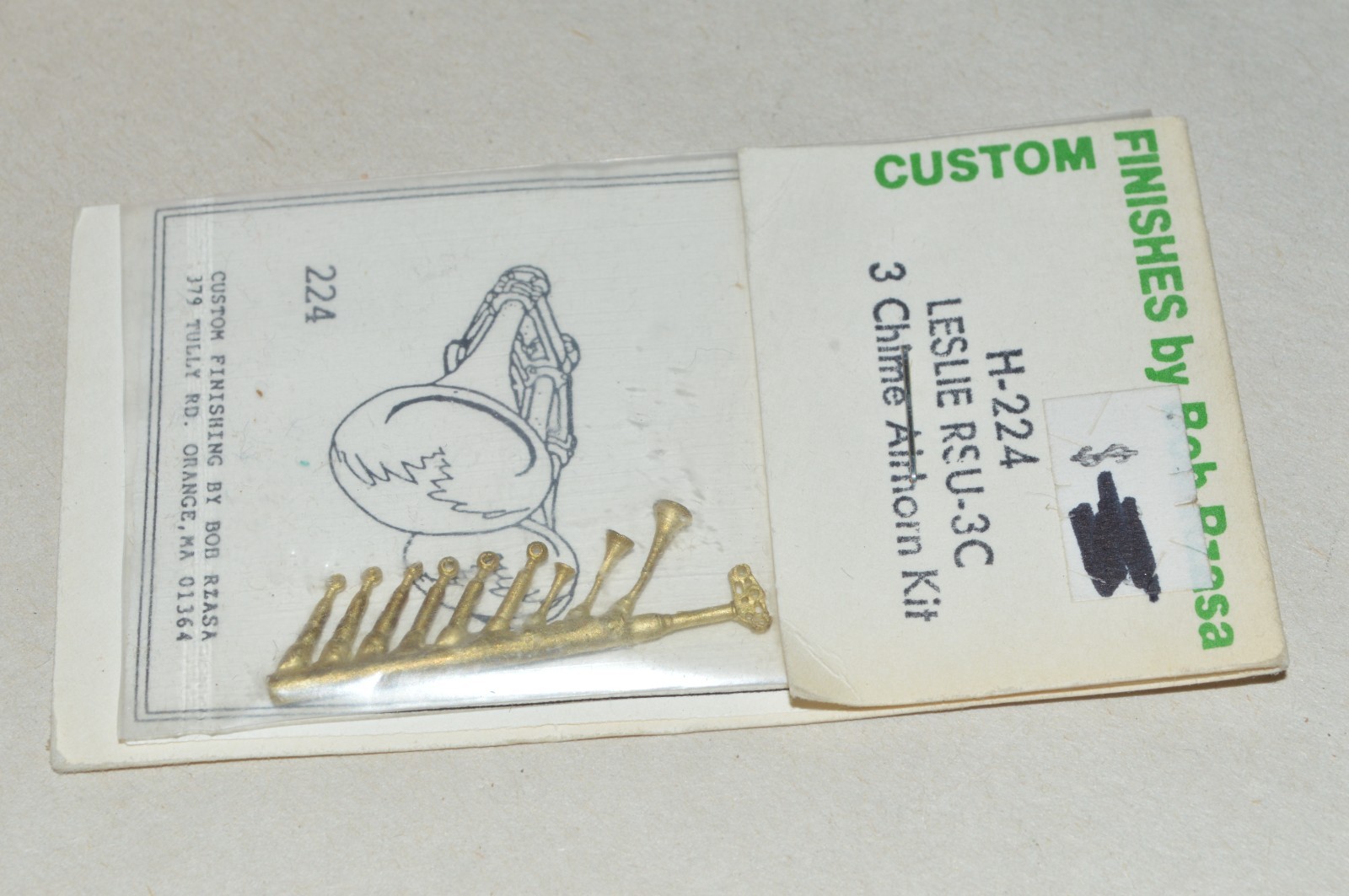 HO locomotive PARTS brass Custom Finishes H-224 Leslie RSU-3C 3 chime air horn