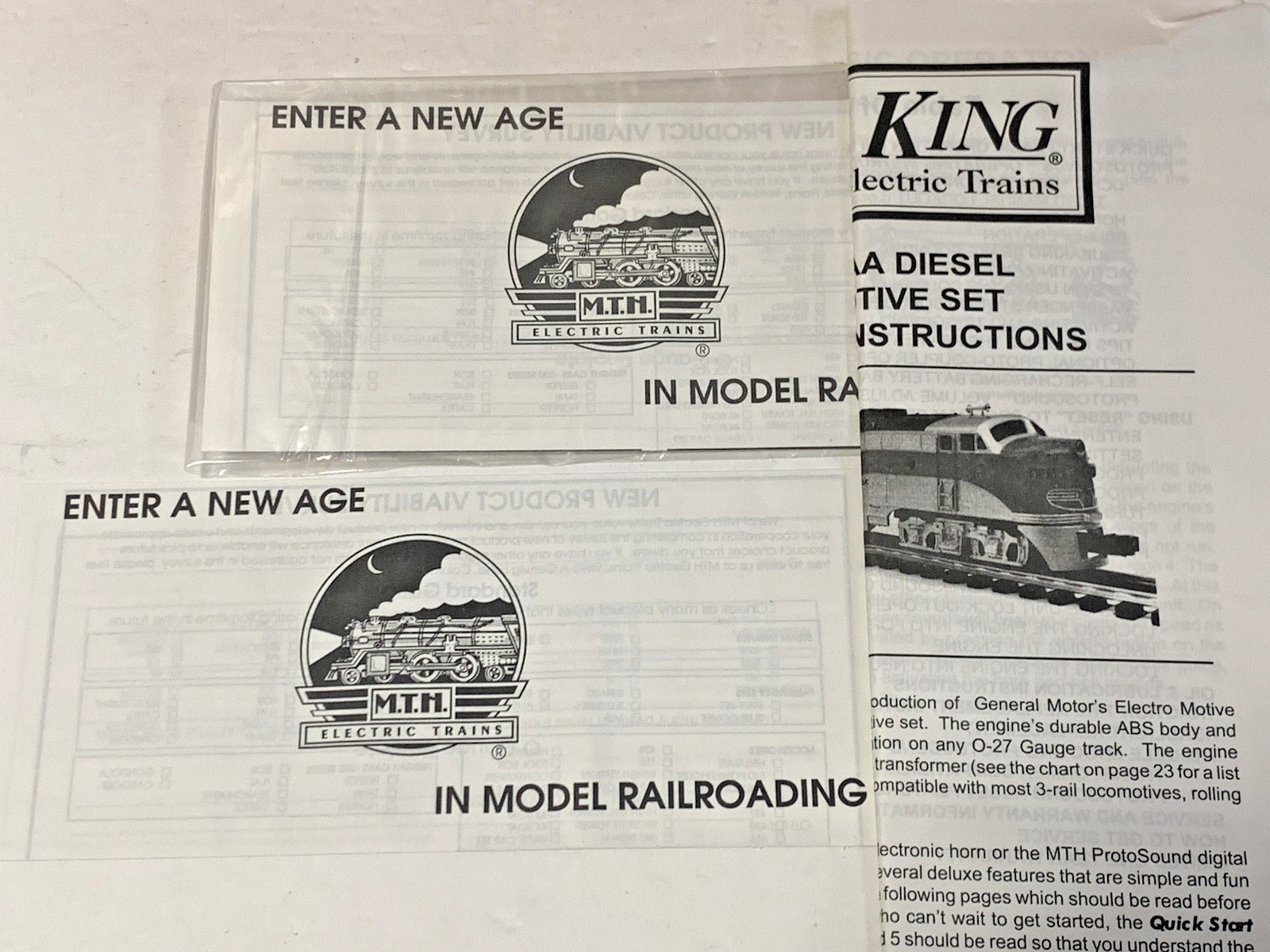 MTH RailKing O-Ga #RK2007L/RK2012B F3 A+B+A Diesel Set Florida East Coast NEW