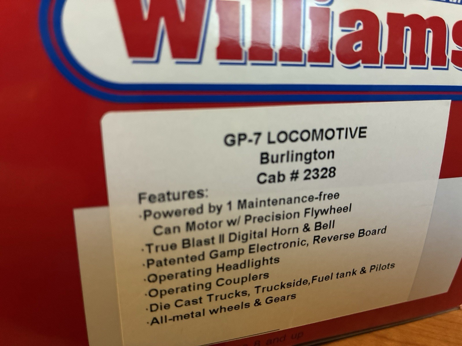 Lionel/Williams 3228 Burlington GP9 Engine