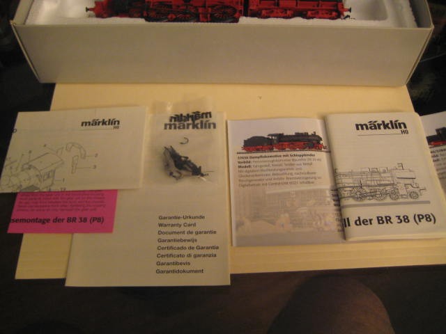 Marklin H0 37030 DRG KPEV P8 BR 38 Steam Locmotive w/manual in orig box