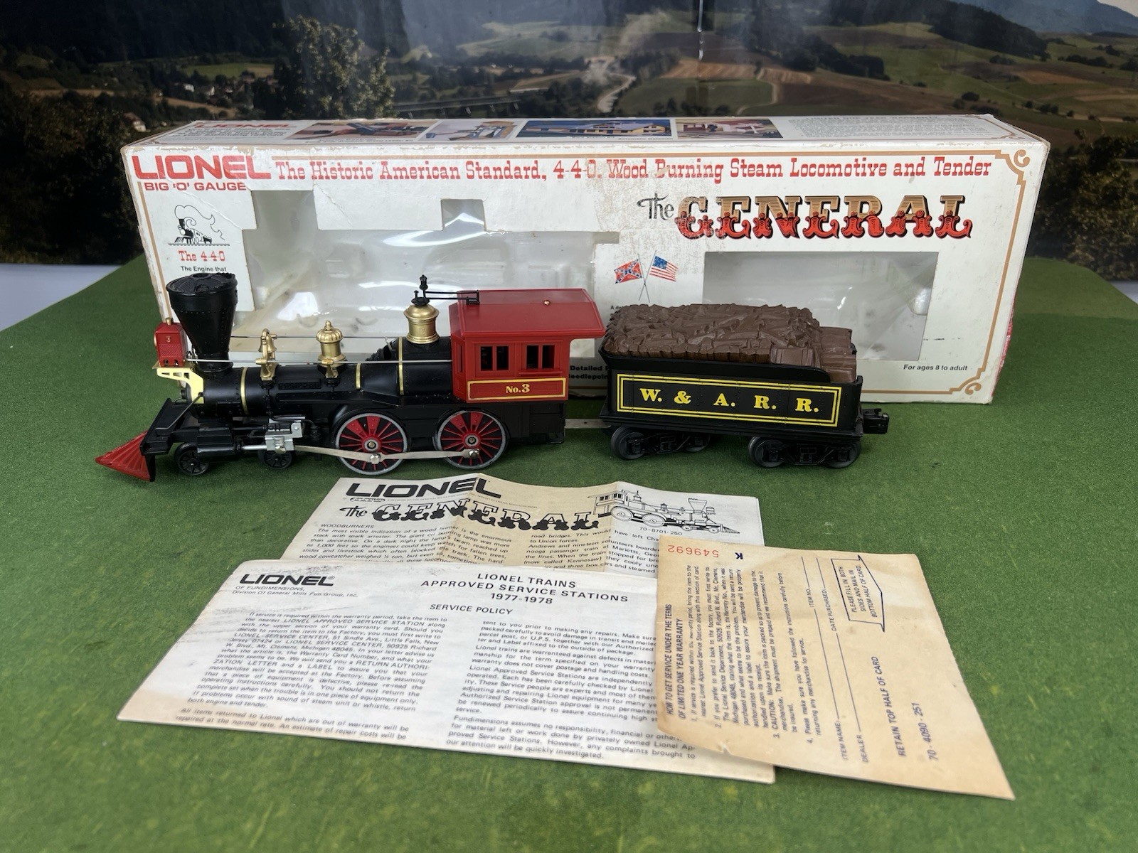 LIONEL 6-8701 VINTAGE BIG W&A.R.R. THE GENERAL 4-4-0 LOCOMOTIVE & TENDER C-7!!
