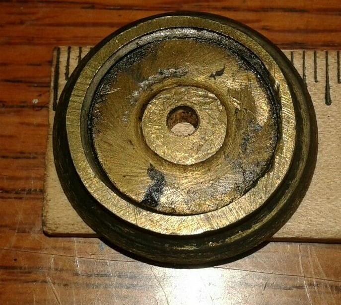 SOLID UNCLEANED BRASS O GAUGE WHEEL ~1.40″