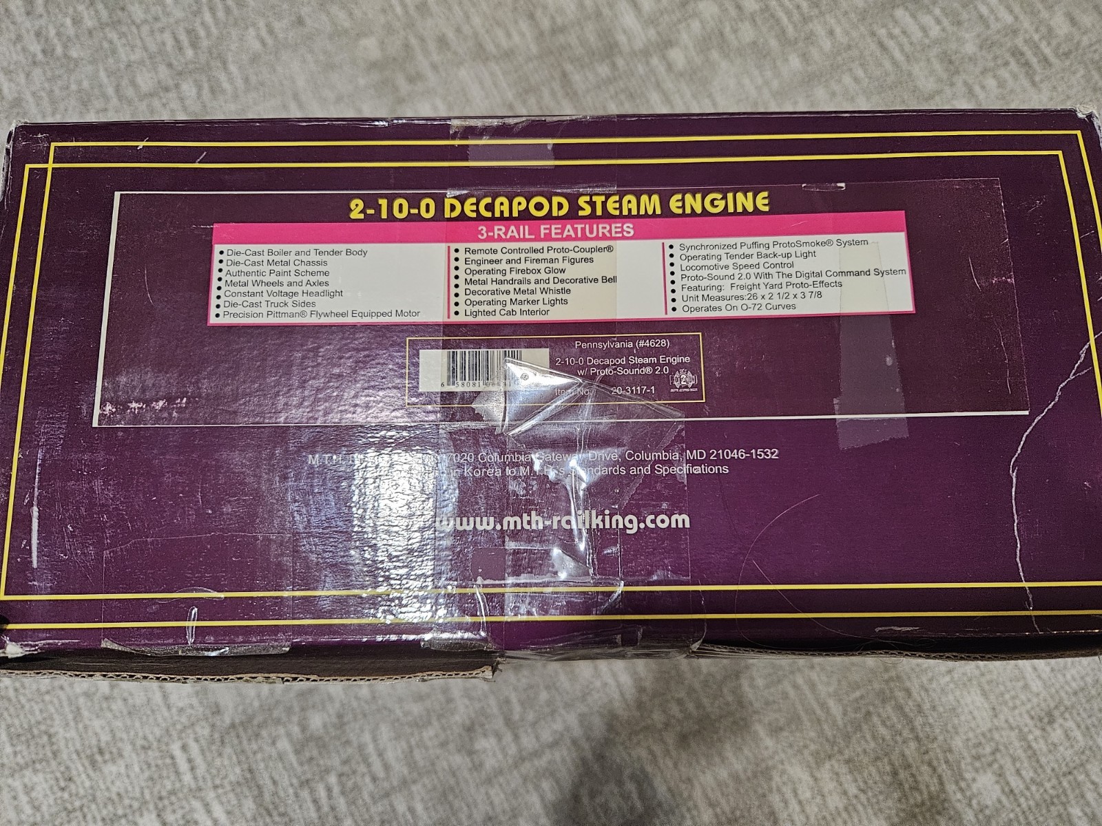 Pennsylvania O Scale Premier 2-10-0 Decapod Steam Engine w/PS 2.0 20-3117-1