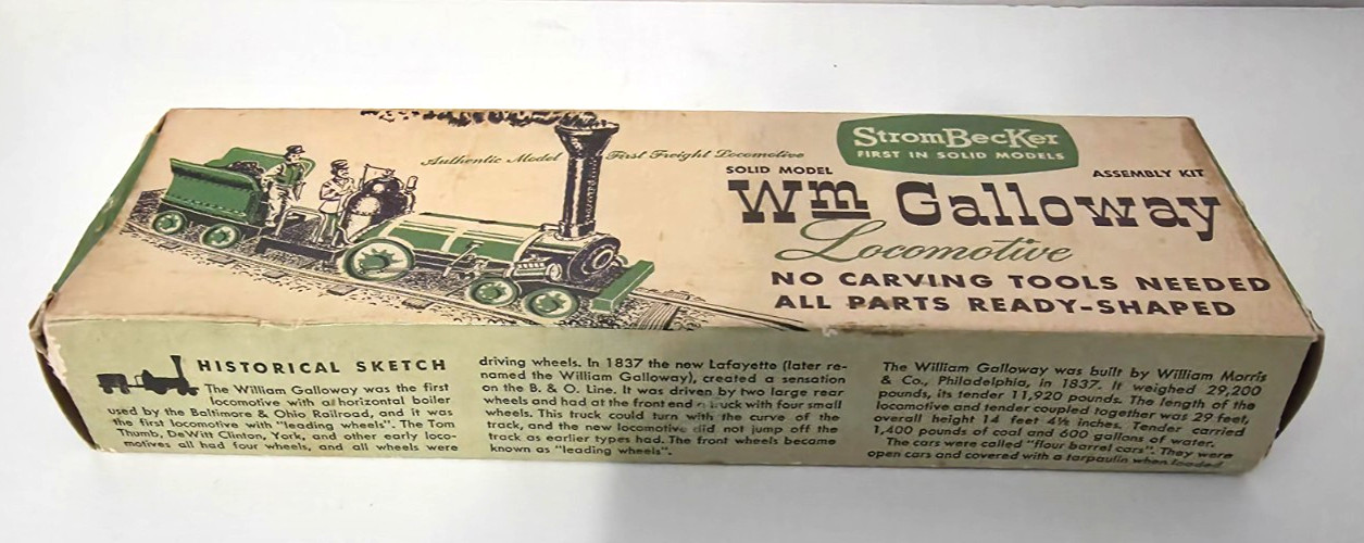 Vintage Strombecker Wm Galloway Locomotive Assembly Kit 1837-C Complete