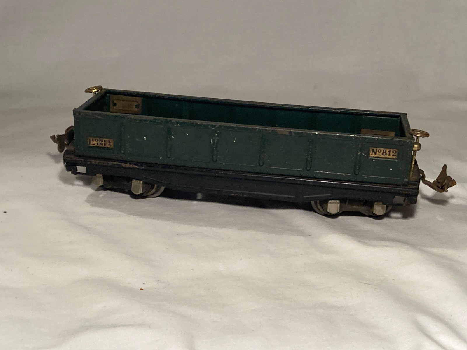 c1930s Prewar Lionel Lines No. 812 dark green and black Gondola Train Car