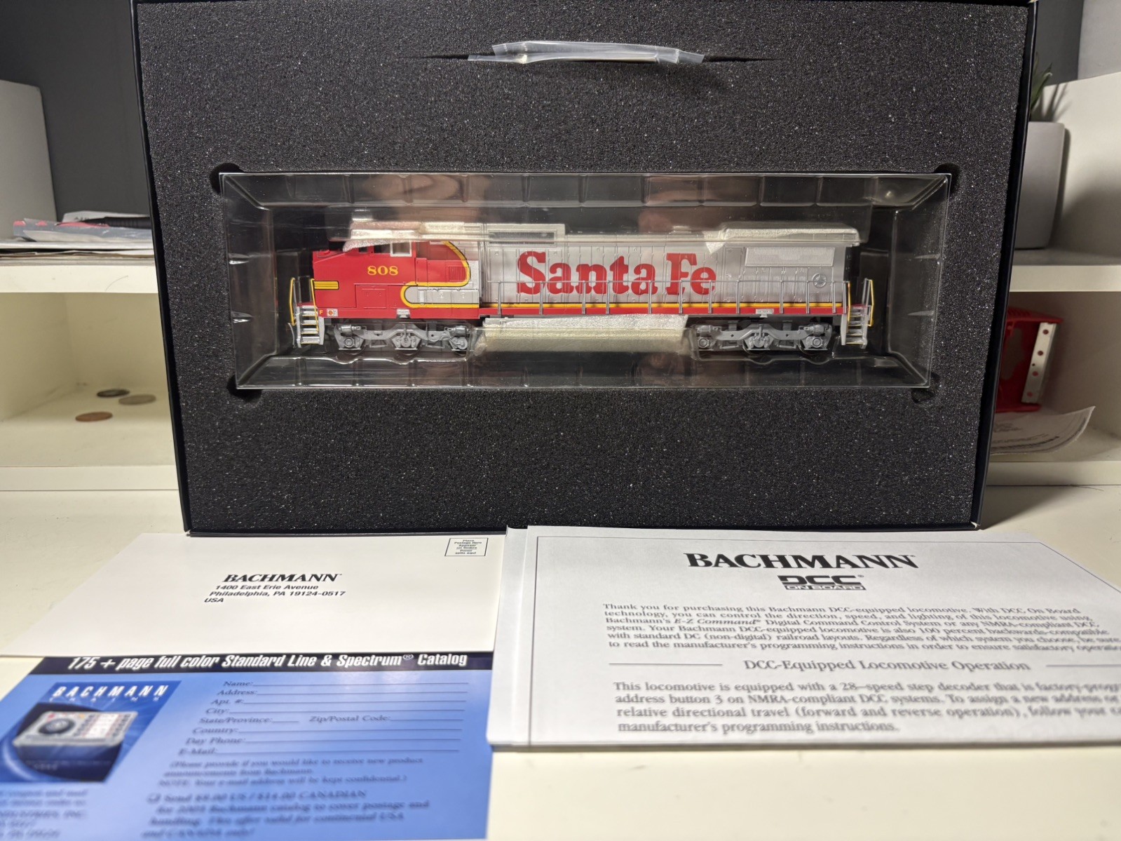 Bachmann Spectrum DCC 83503 HO Scale 8-40CW Locomotive Santa Fe #808