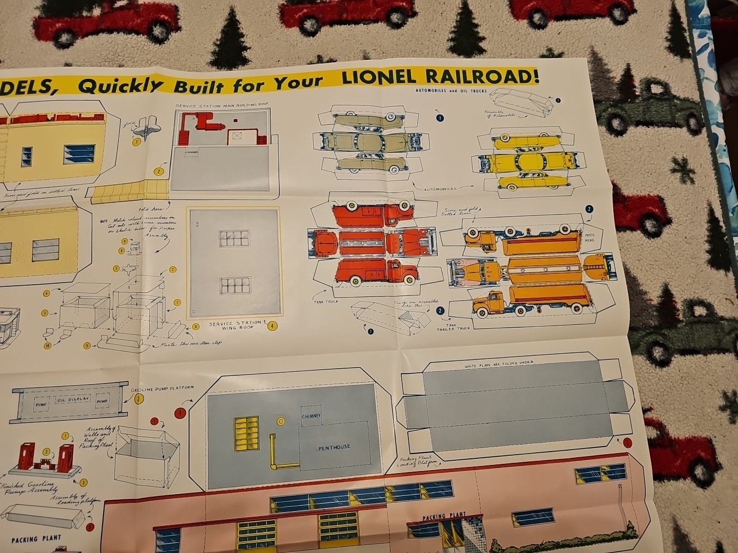 VINTAGE 1952 LIONEL TRAIN RAILROAD EXCITING ACTION MODELS 28X42