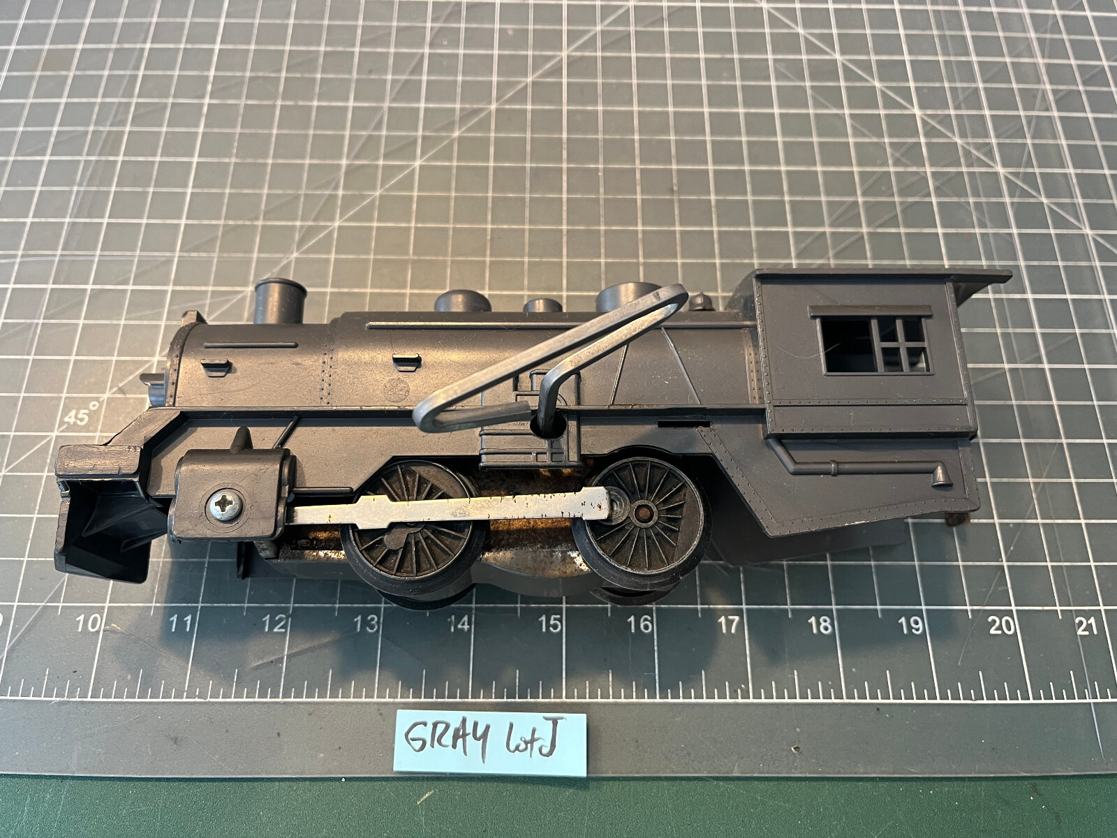 Marx O Train SCARCE GUNMETAL GRAY Clockwork Windup Locomotive Engine RUNS Lot J