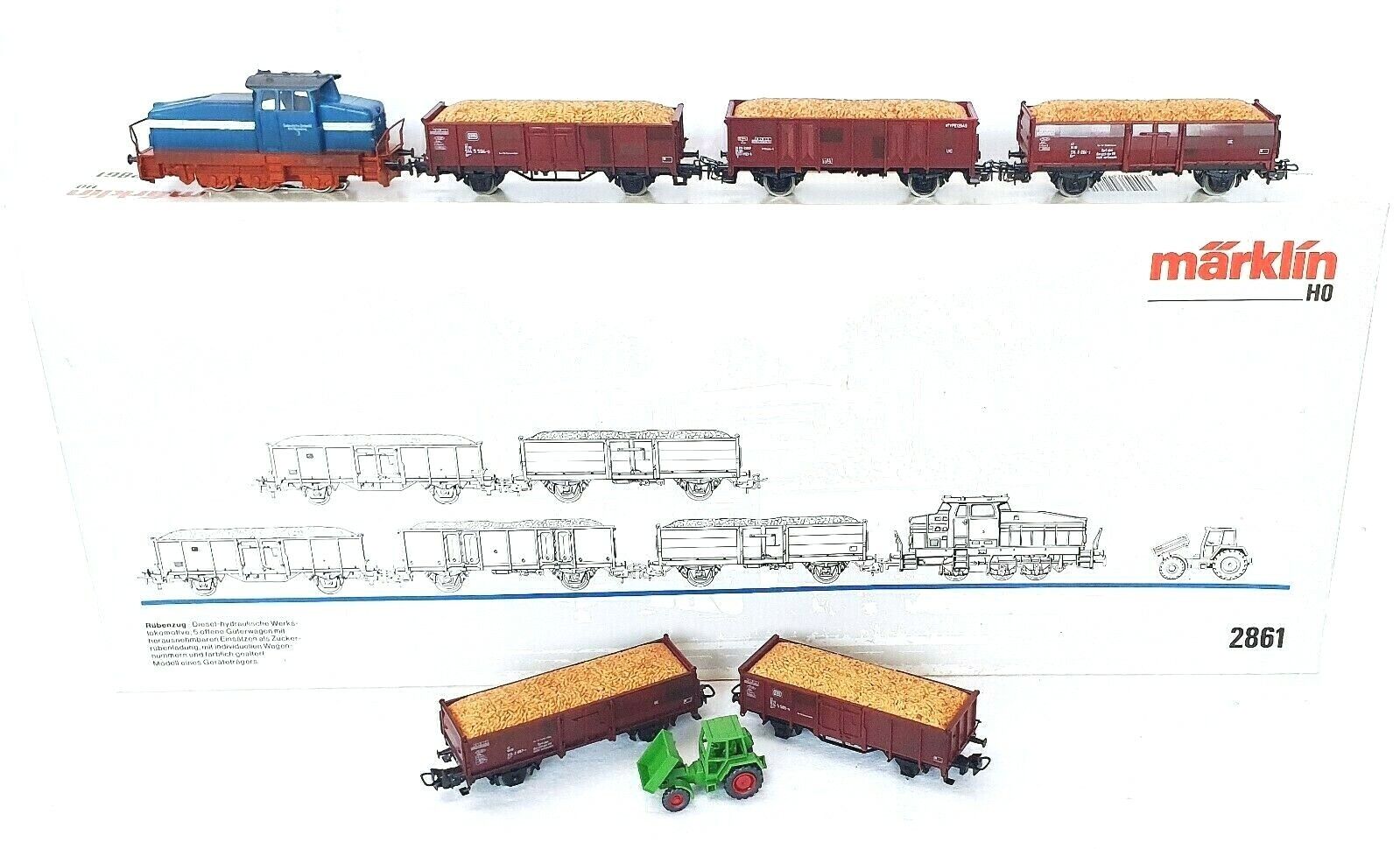 Marklin HO AC German SUGAR AG DIESEL Henschel Locomotive & GOODS VAN Wagon Set!