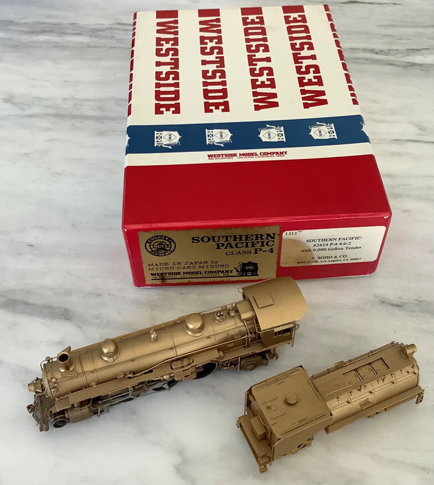 Westside Model Co. HO Brass 4-6-2 Class P-4 Southern Pacific, S. SOHO & Co. Rare