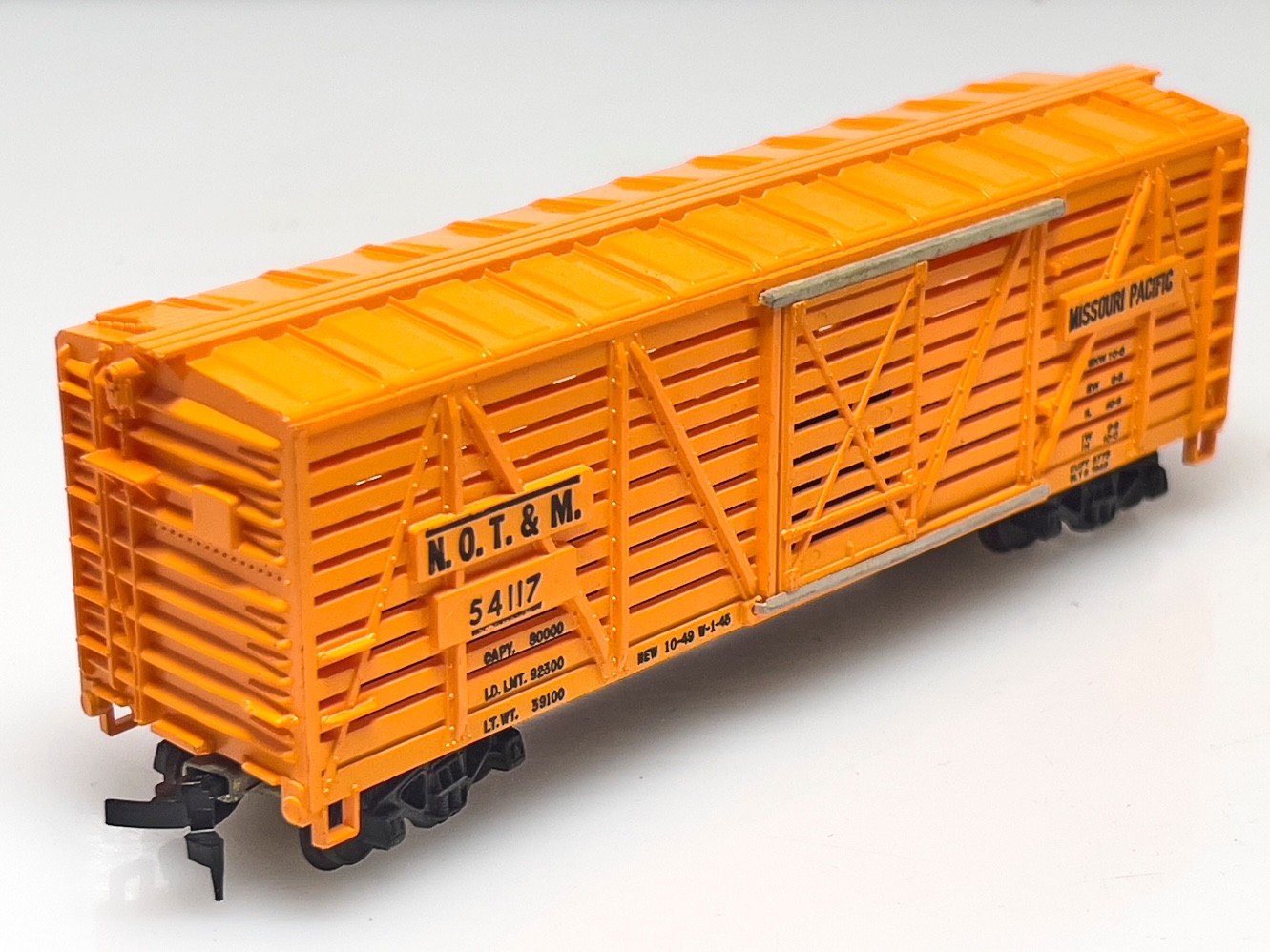 TYCO MANTUA HO Scale #54117 Missouri Pacific NOT&M Orange Stock Car