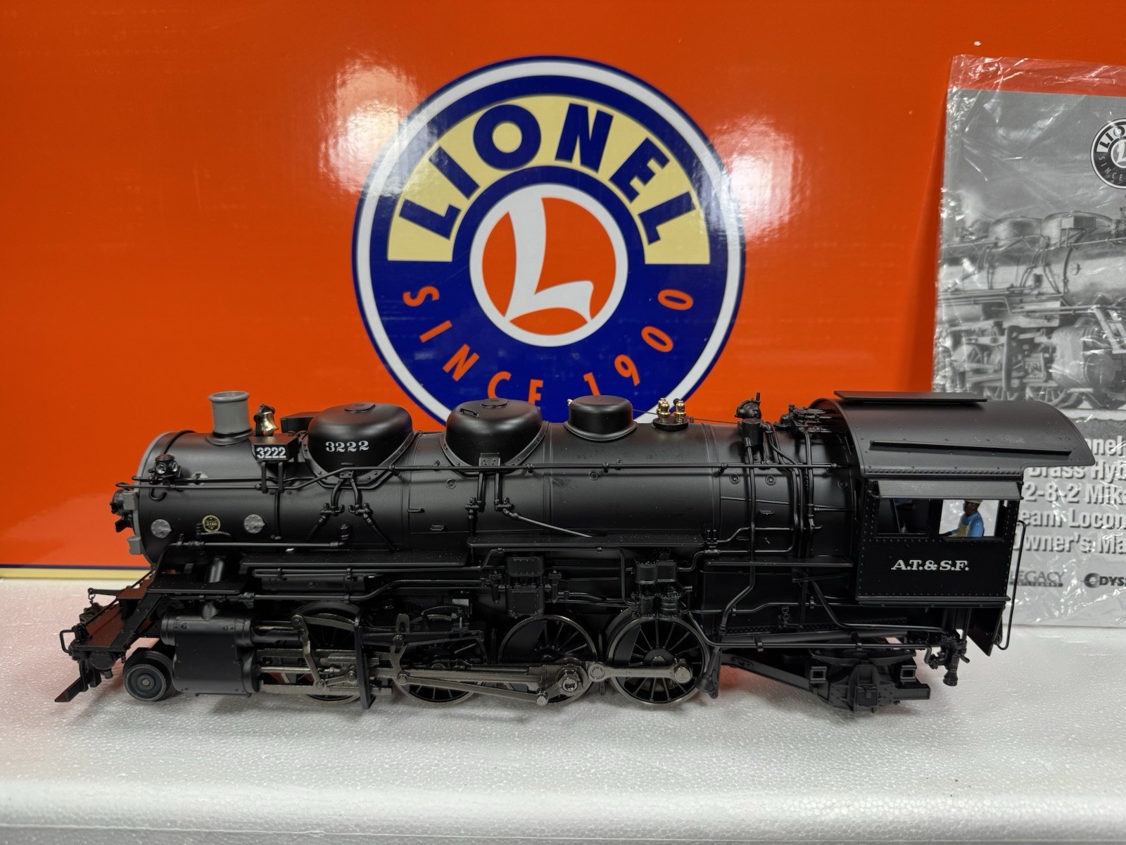 Lionel LEGACY 6-84472 brass hybrid Santa Fe Mikado steam engine #3222 LNIB
