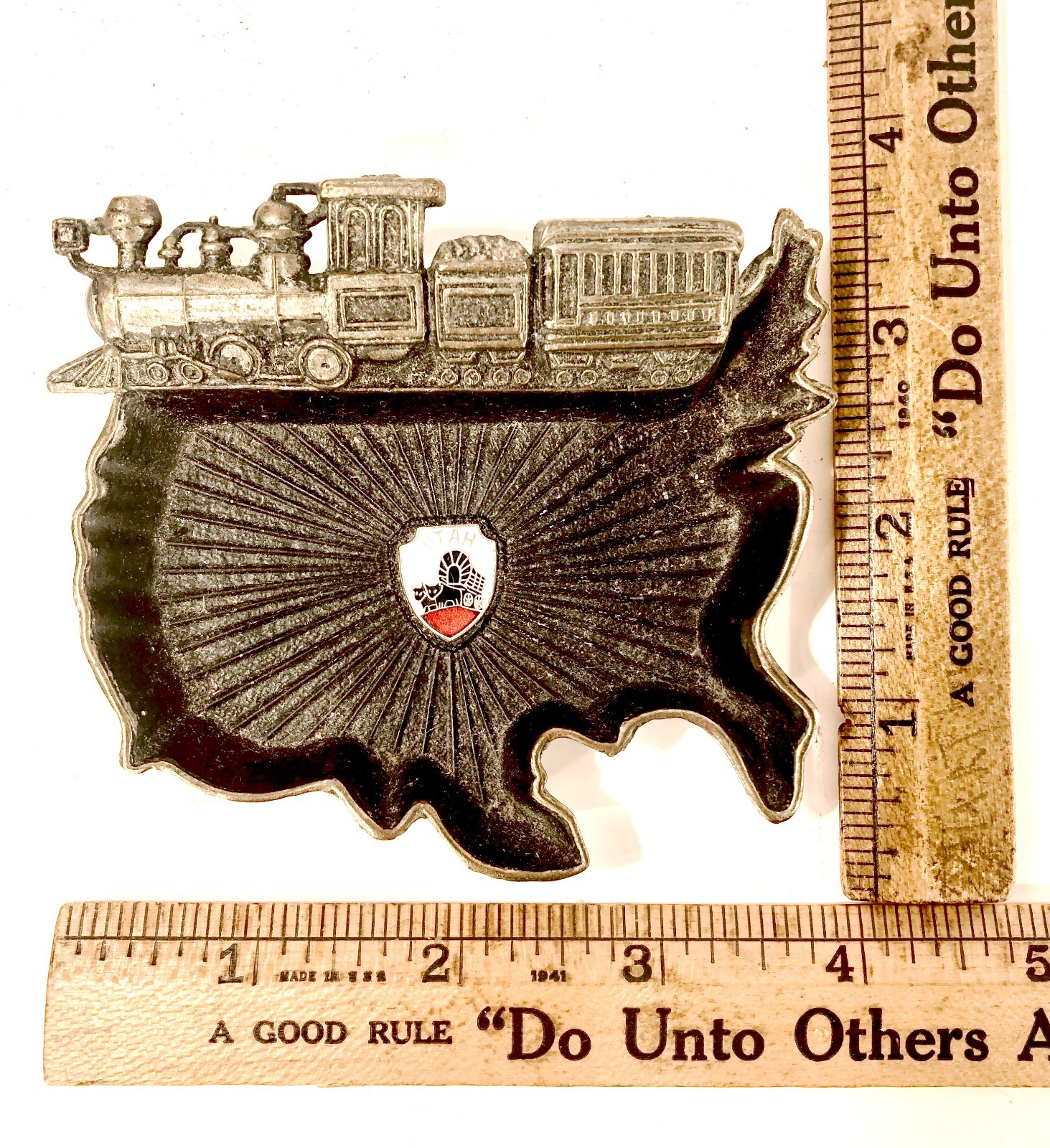Vintage Union Pacific Locomotive No. 119 Utah Transcontinental Railroad Ashtray