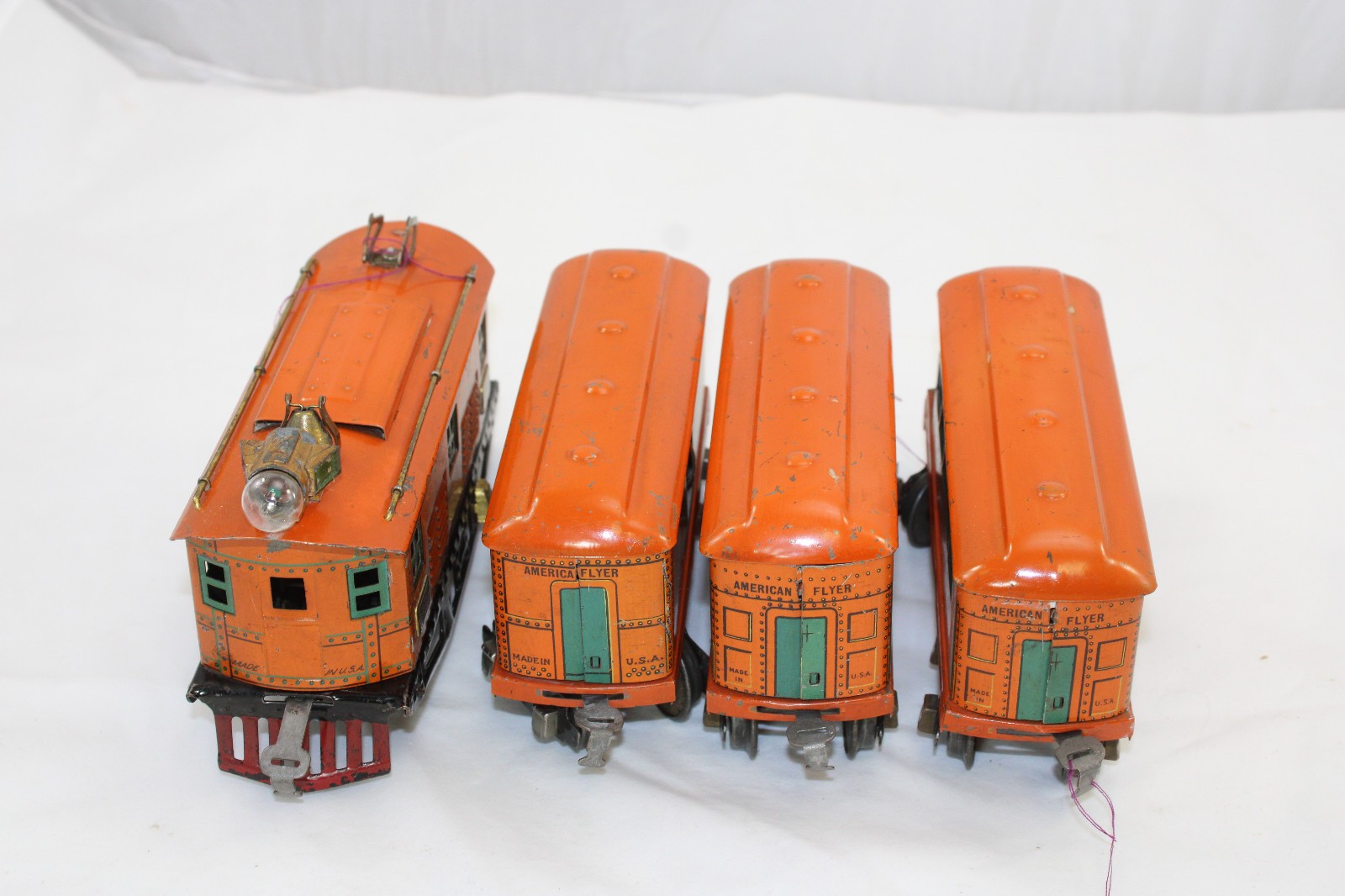 O Gauge – Pre-War American Flyer – Paul Revere Boxcab Set – Orange