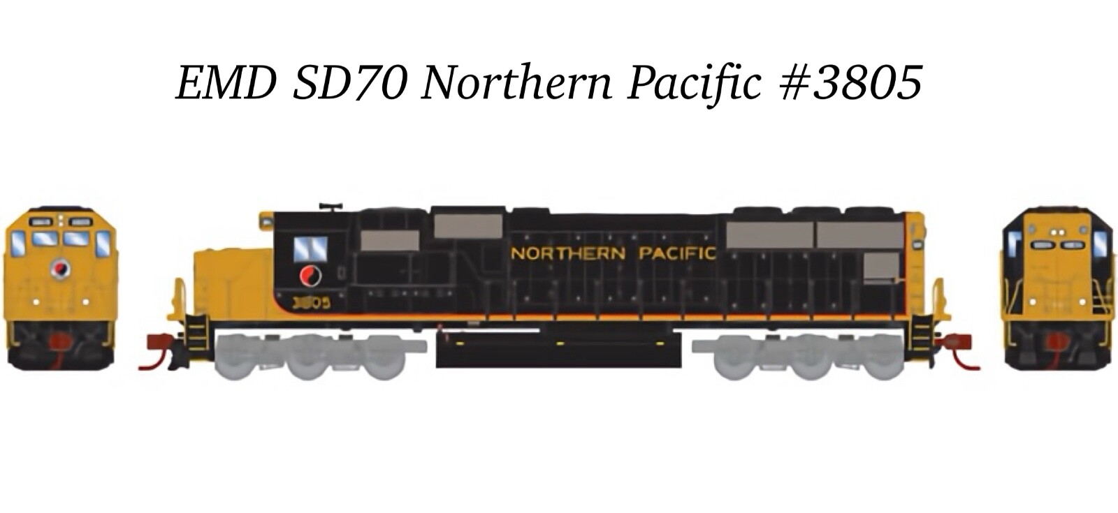 N Scale Athearn 7330 EMD SD70 Northern Pacific #3805 Diesel Engine Locomotive