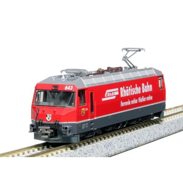 KATO 3101-7 N Scale Alpine Locomotive Ge4/4-Ⅲ 643 RhB Logo Railway Model Red