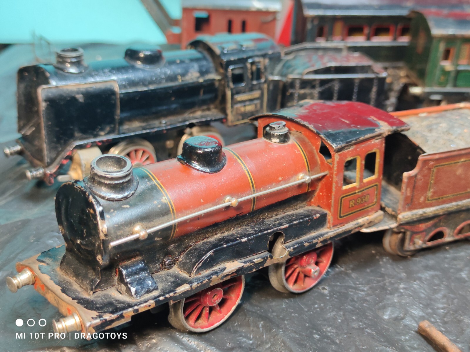 VINTAGE LOKOMOTIVE KRAUS FANDOR TOY MARKLIN BING + TENDER, VAGONS SHELL GERMANY