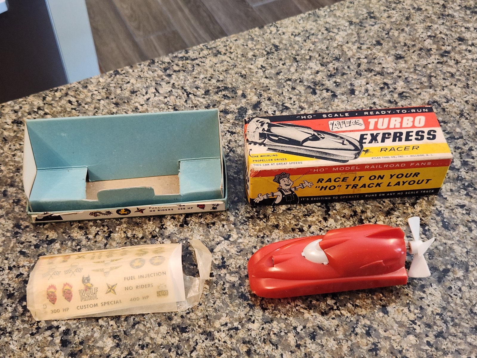 Vintage Rare HO 1957 Atlas Athearn Turbo Express Rails Racer w/ original Box
