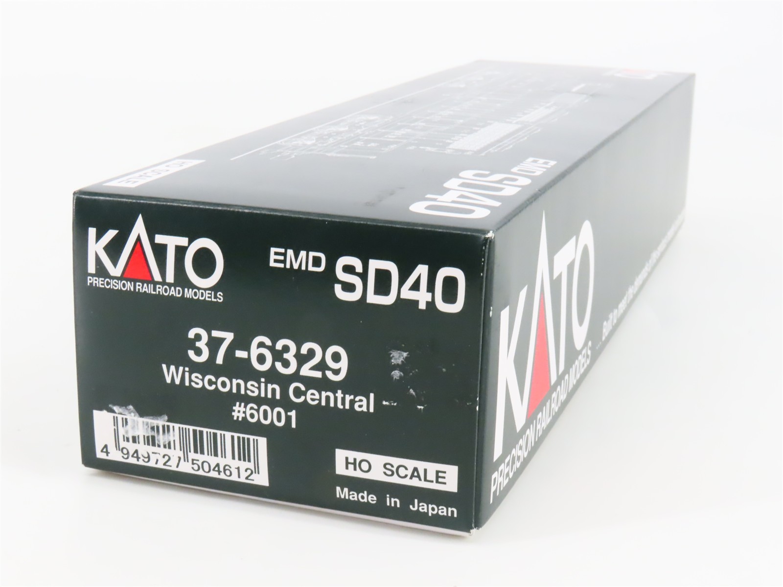 HO Scale KATO 37-6329 WC Wisconsin Central EMD SD40 Diesel #6001 – DCC Ready