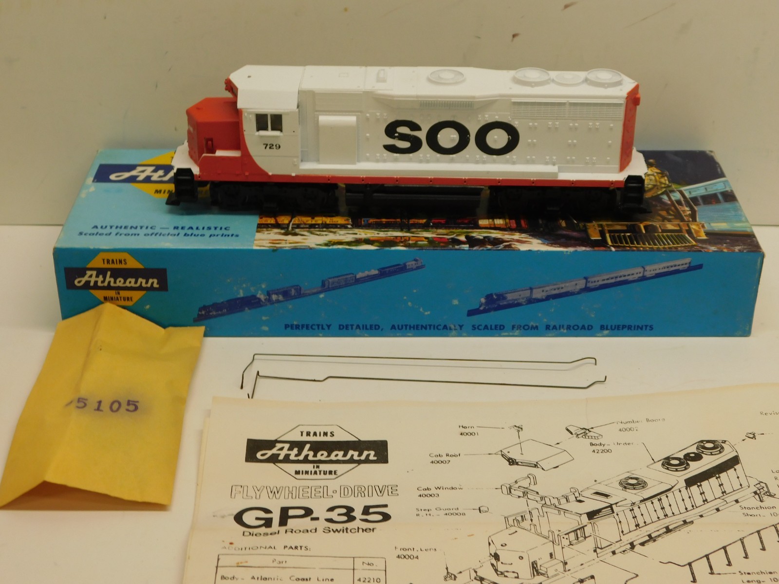 Athearn HO Blue Box SOO Line GP-35 Diesel Engine #729 – Powered Unit