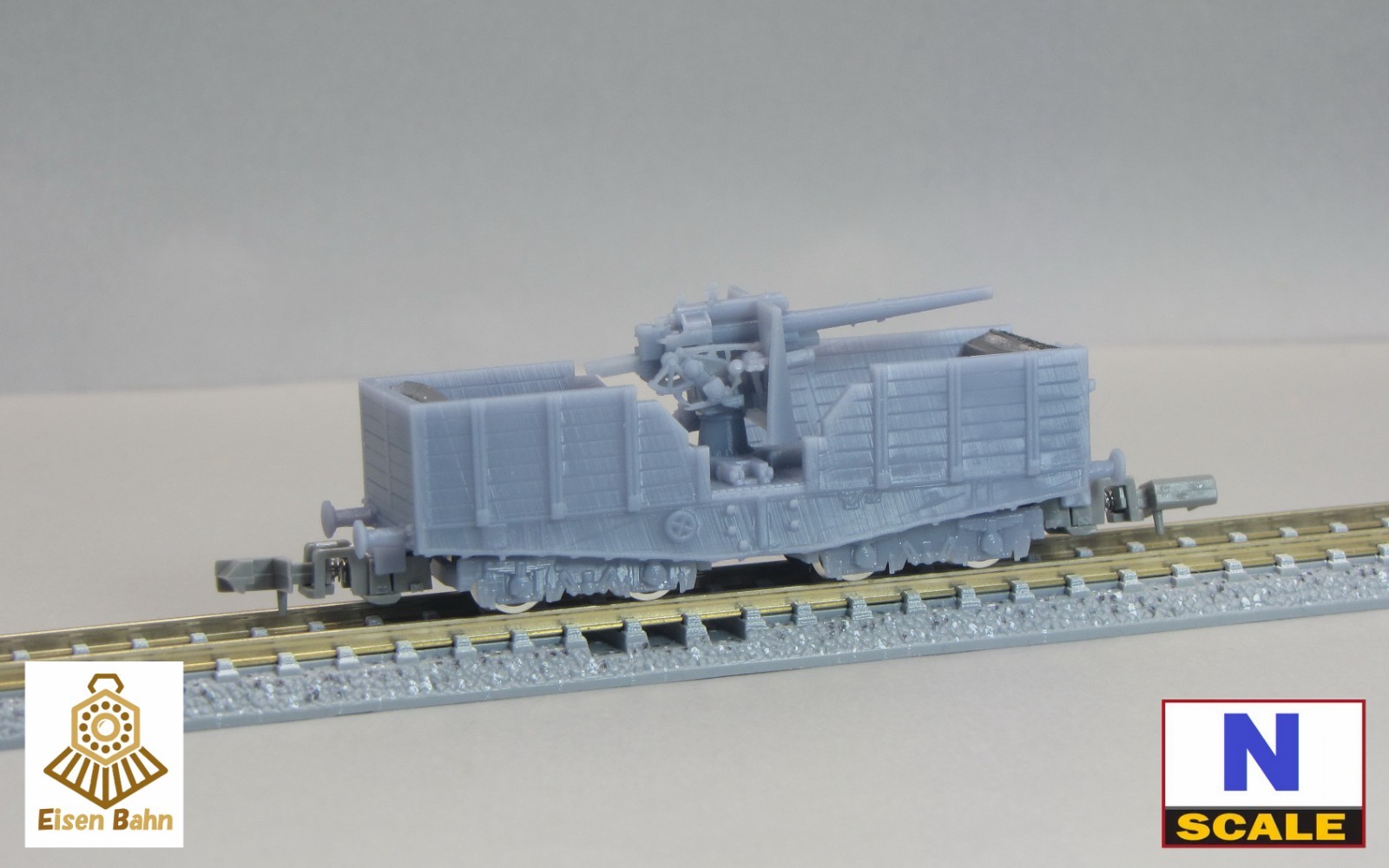 1/160 (N-scale) German SSY Wagon & 88mm flak /w wheels & coupliers resin kit