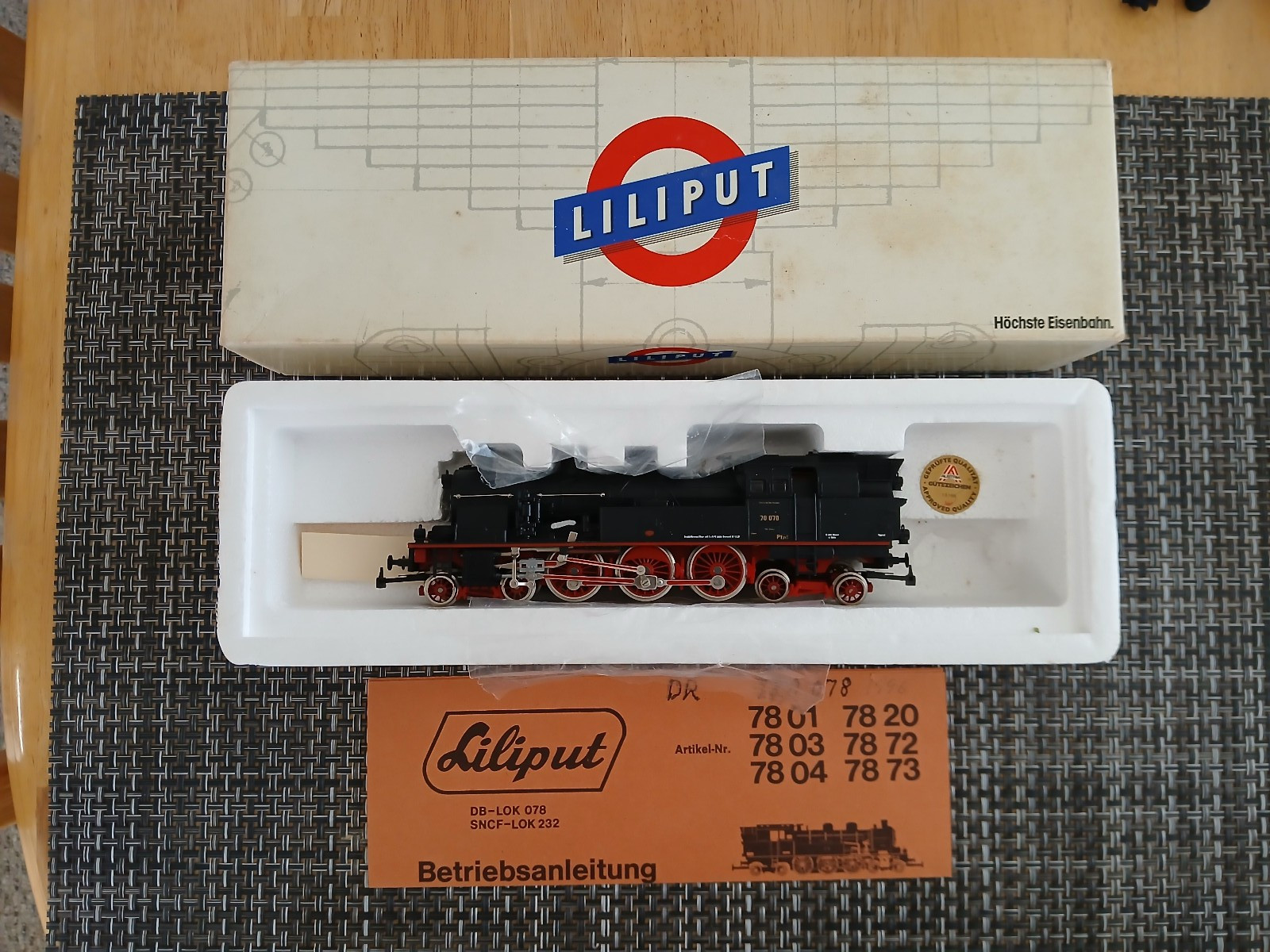 Vintage HO Scale Liliput 7802 DR 4-6-4 Steam Engine 78 078 EX/Box Locomotive