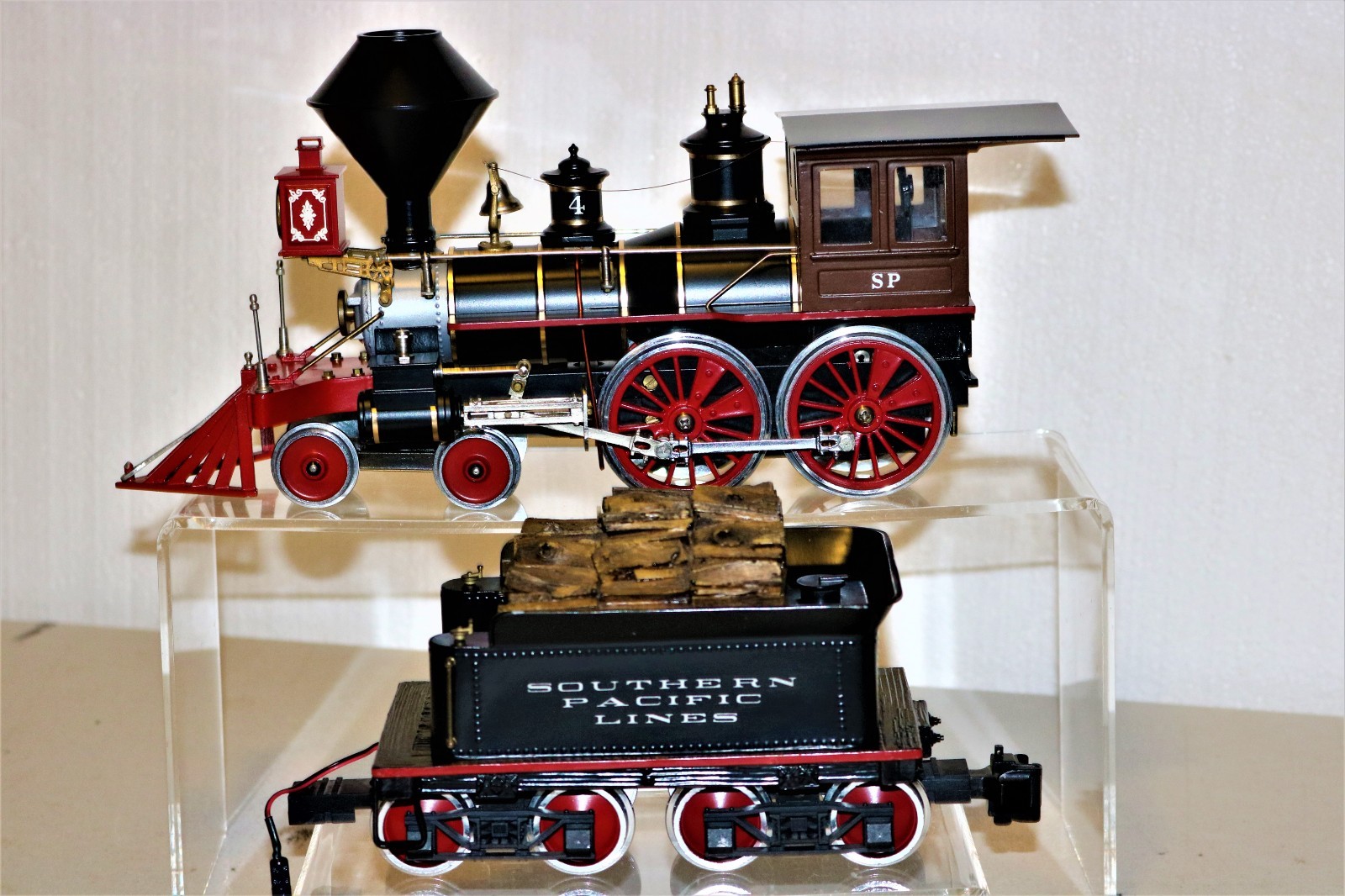 MINTISH RARE G scale Brass DELTON Southern Pacific Lines SP 4-4-0 #4 -Ser#21