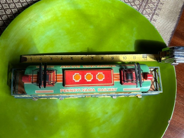 Large Yonezawa Tin Pennsylvania Railroad Engine, Exc Condition, 13″