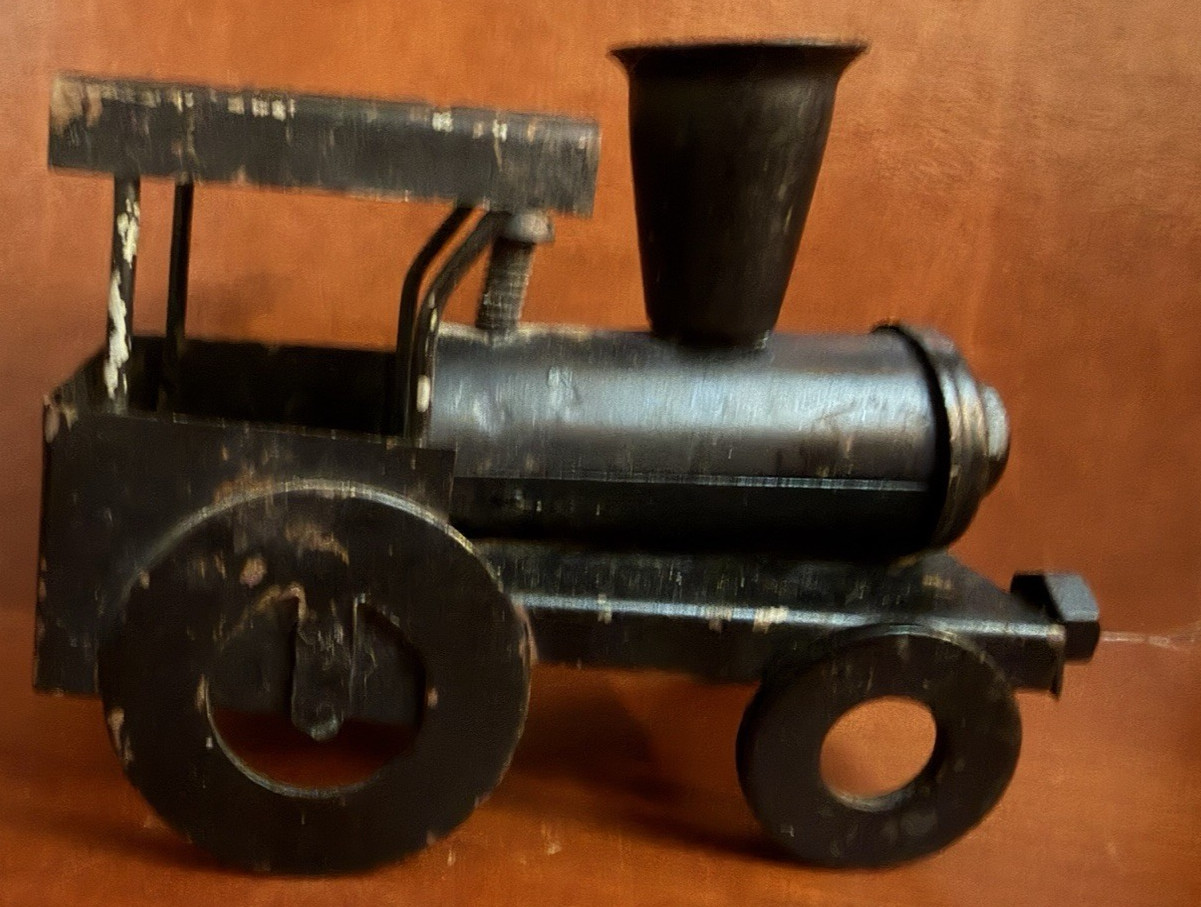3 Antique Train Locomotive Engines -Hafner Cast Iron – Japan Nickle Plate – Desk