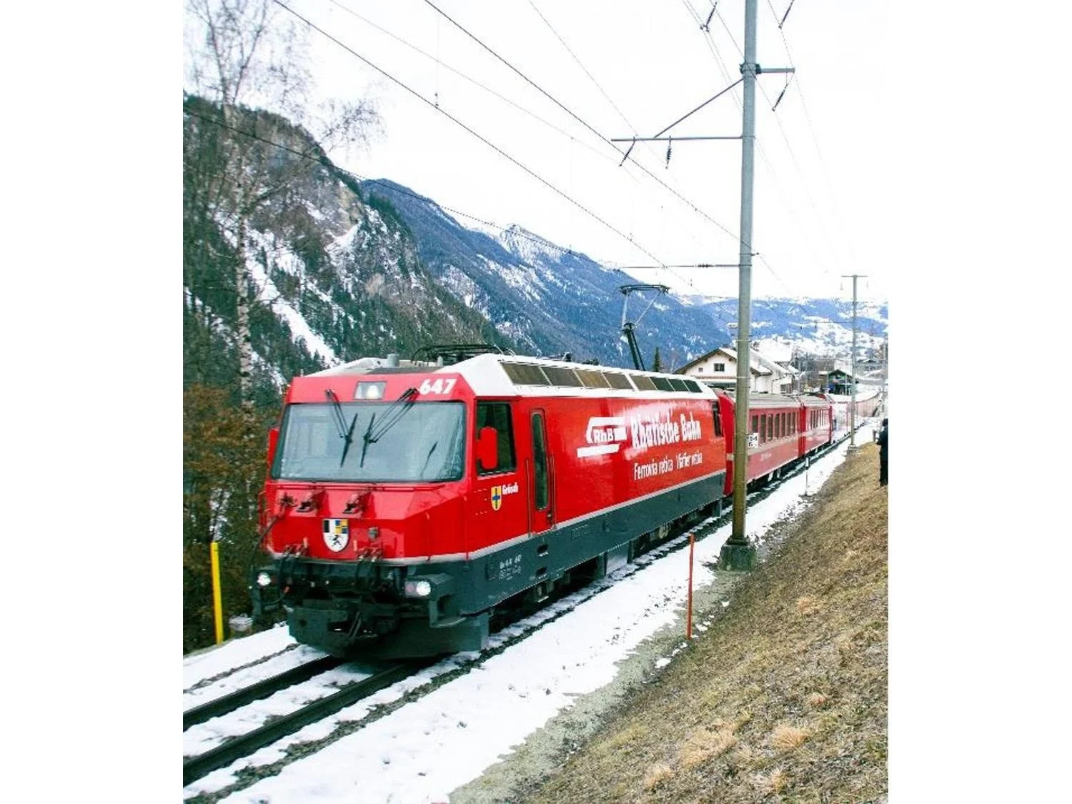 KATO 3101-7 N Scale Alpine Locomotive Ge4/4-Ⅲ 643 RhB Logo Railway Model Red