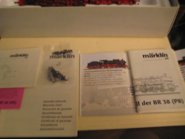 Marklin H0 37030 DRG KPEV P8 BR 38 Steam Locmotive w/manual in orig box