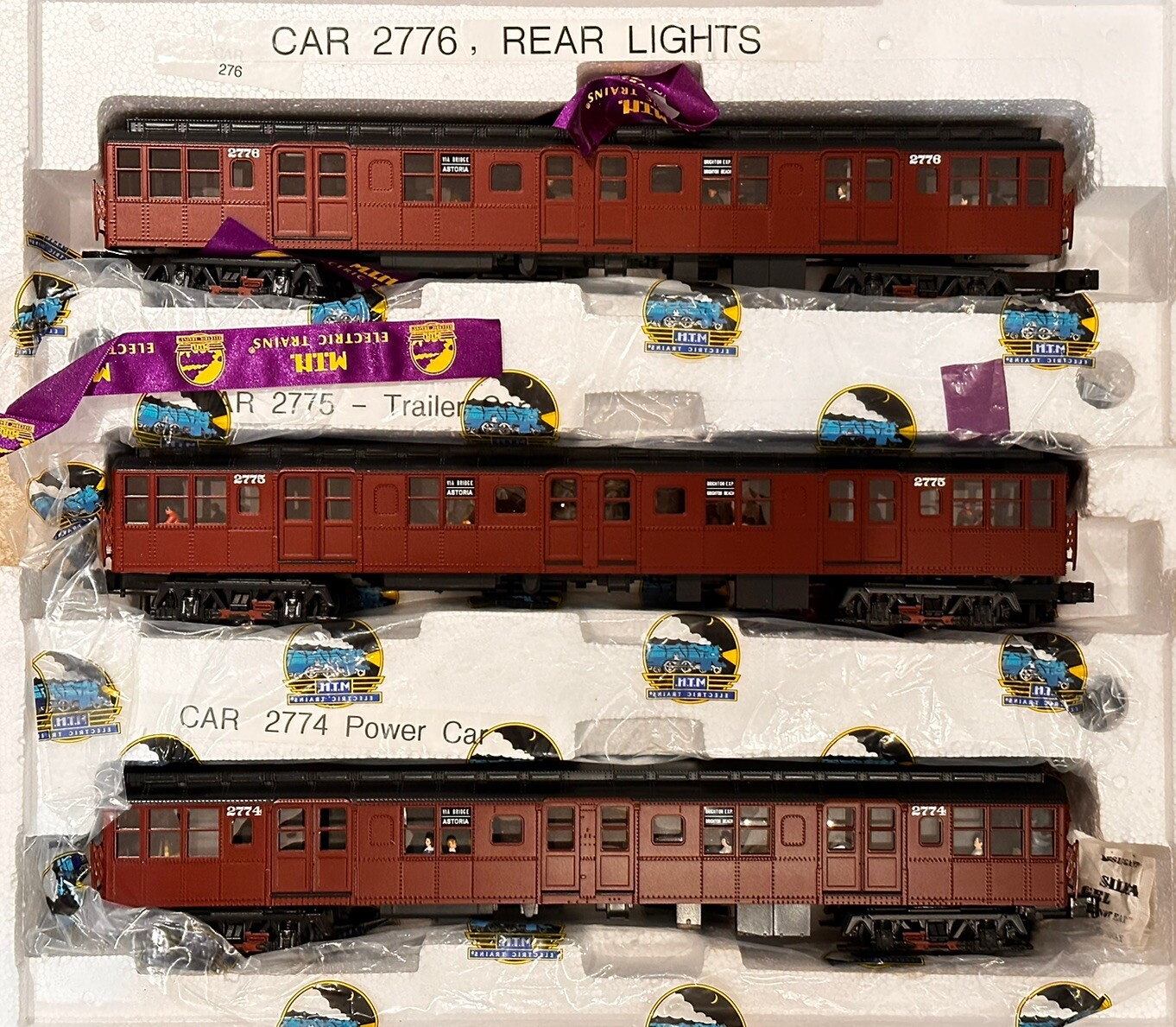 MTH 20-2675-3 O Scale BMT Standards 3-Car Subway Set 2776, 2775, 2774