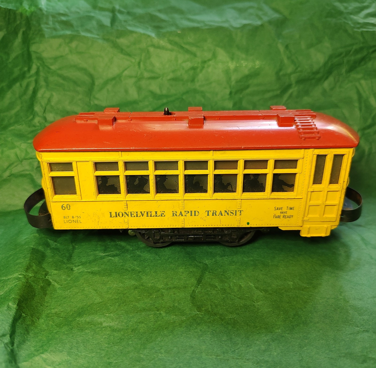 LIONEL #60 THE LIONELVILLE RAPID TRANSIT TROLLEY CAR O SCALE 1960s -As Is – Read