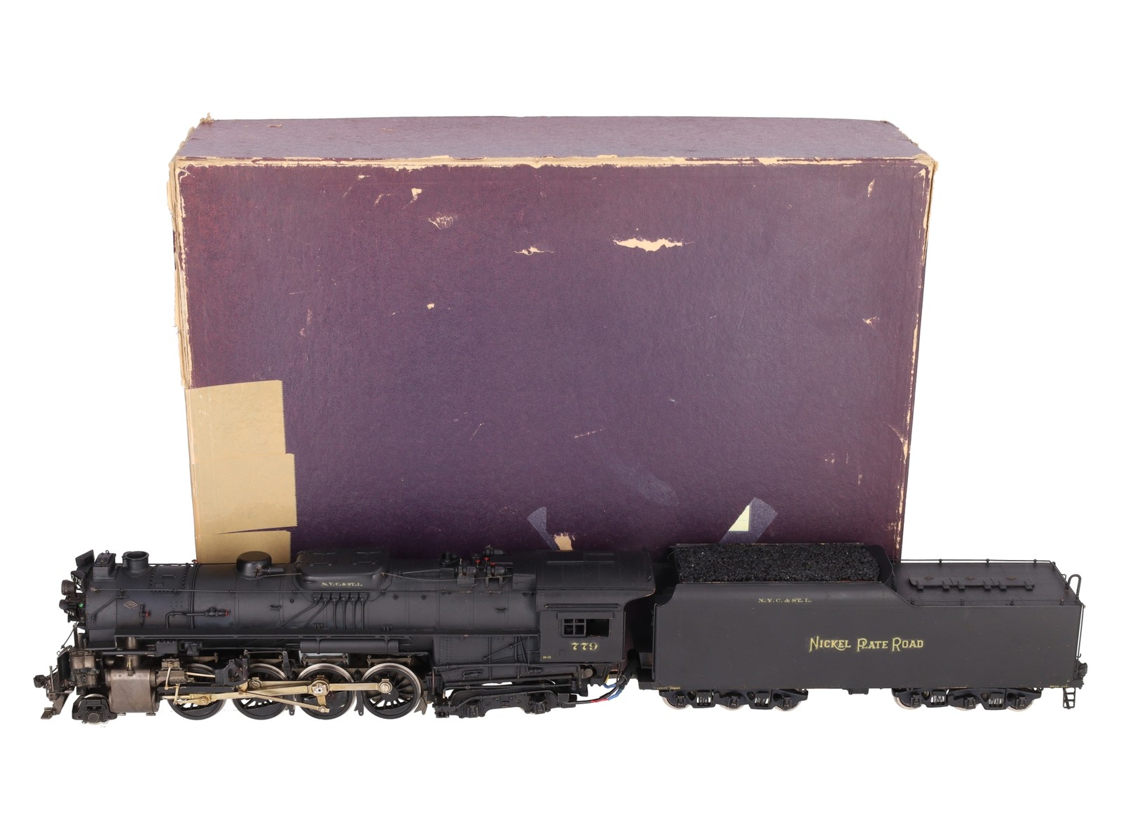 US Hobbies O 2-Rail Brass NKP 2-8-4 Steam Locomotive & Tender #779 – Painted/Box