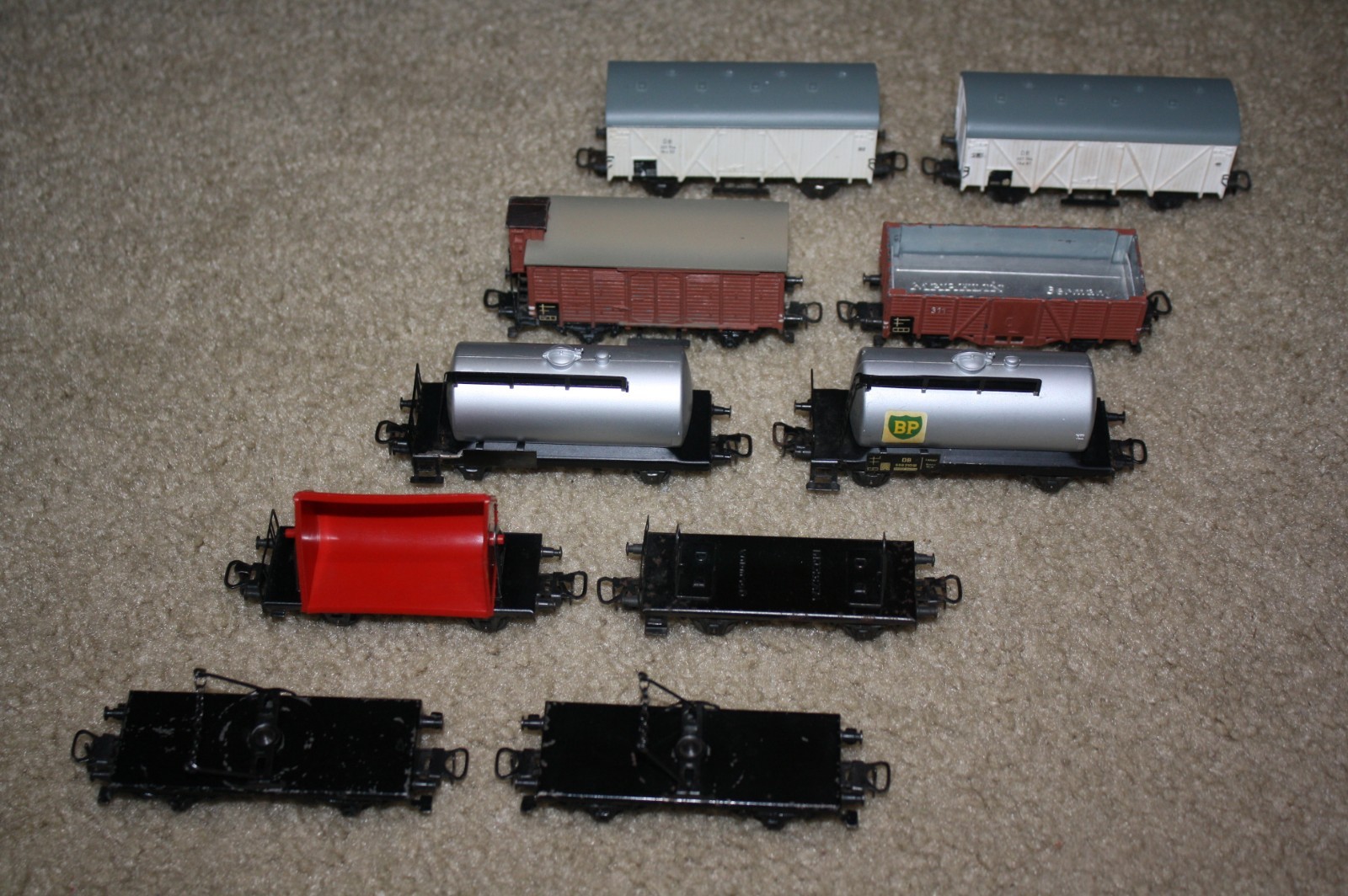 Vintage Marklin HO Scale Train Lot Rolling Stock Made in Germany (10 Pieces)