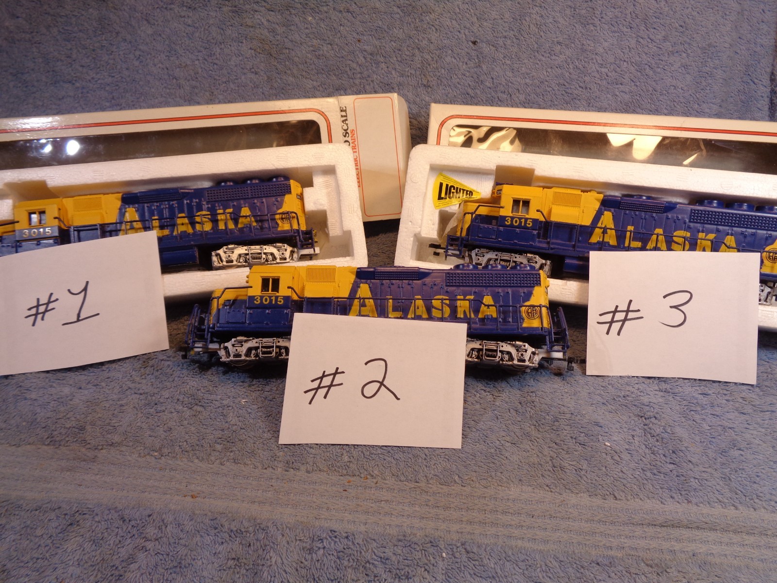 Vtg ALASKA RR ARR BACHMANN HO Model Train # 3015 Locomotive Lot Blue & Yellow