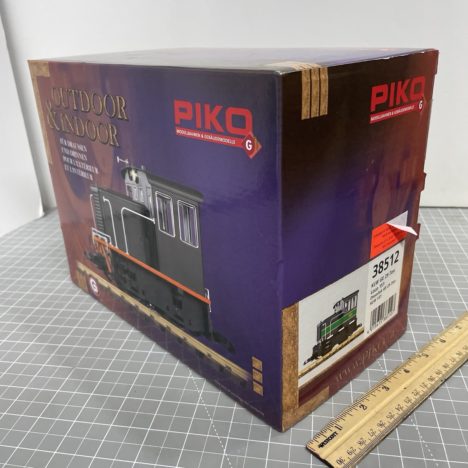 PIKO G-Scale KLW 25-Ton Loco 151 Diesel Battery Powered R/C W/Sound 38512 NEW