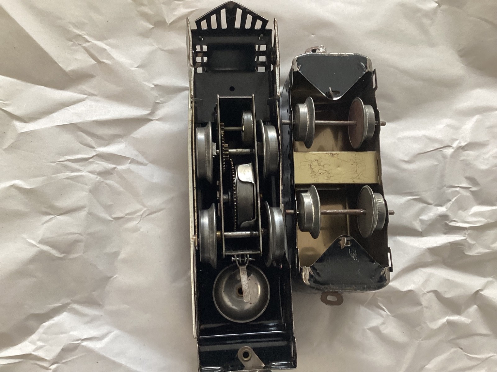 Postwar Black & Chrome Hafner Steam Engine & Tender from 1940s -1950s